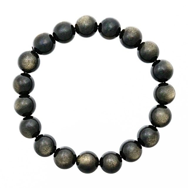 ブレスレット ゴールデンオブシディアン （メキシコ産） 10mm 19玉 No.13