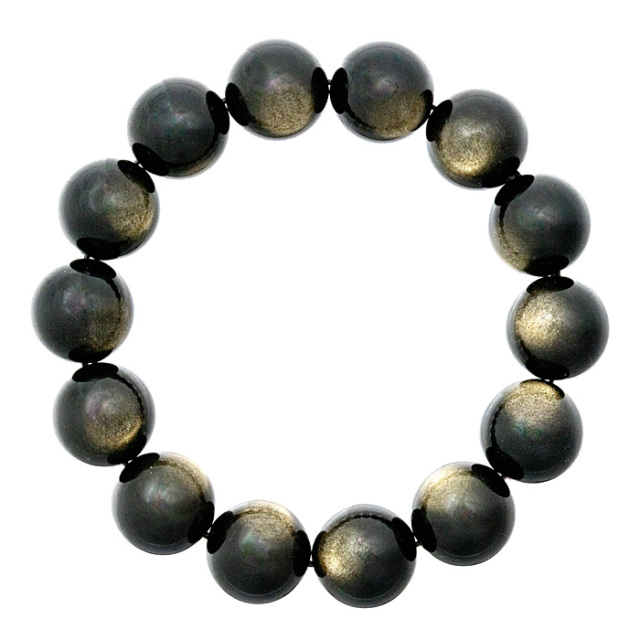 ブレスレット ゴールデンオブシディアン （メキシコ産） 16mm 14玉 No.16