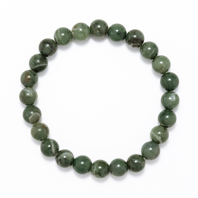 ブレスレット 出雲碧玉 （島根県産） 8mm 24玉 No.13 《証明書付》