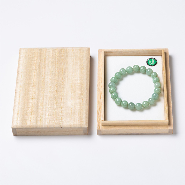 ブレスレット 糸魚川翡翠 （いといがわひすい） （姫川産） 9.5mm 21玉 No.158