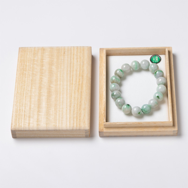 ブレスレット 糸魚川翡翠 （いといがわひすい） （姫川産） 12.5mm 17玉 No.162