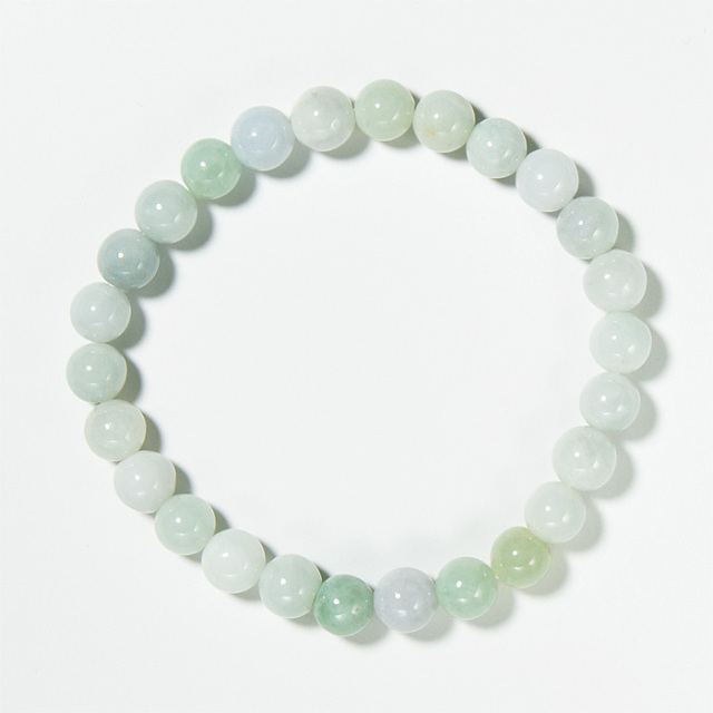 ブレスレット 翡翠 （ミャンマー産） 7～8mm 26玉 （アソート） No.34