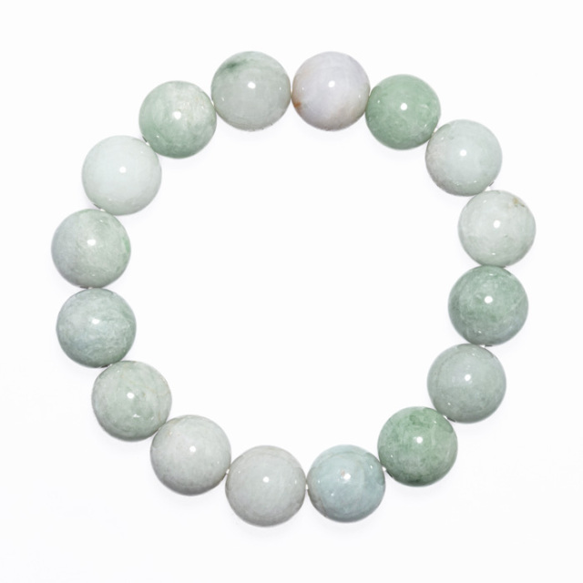 ブレスレット 翡翠 （ミャンマー産） 13mm 16玉 （アソート） No.40 《鑑別書付》