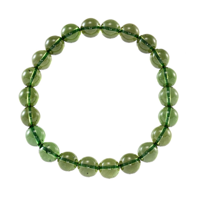 ブレスレット モルダバイト 8mm 22玉 No.18 《鑑別書付》