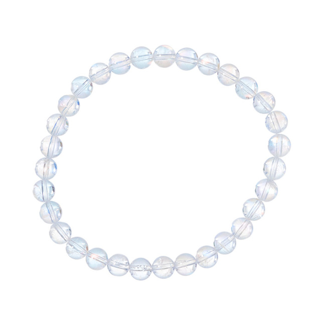 ブレスレット レインボームーンストーン SA （マダガスカル産） 6mm 31玉 No.25