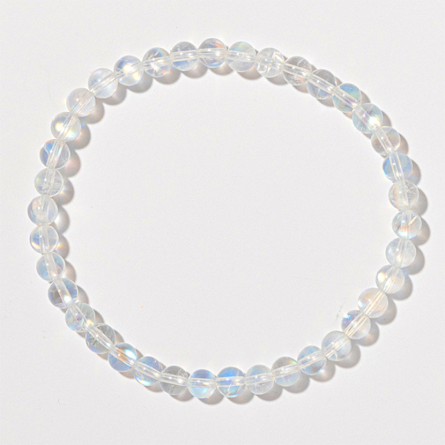 ブレスレット レインボームーンストーン SA （マダガスカル産） 5mm 38玉 No.37