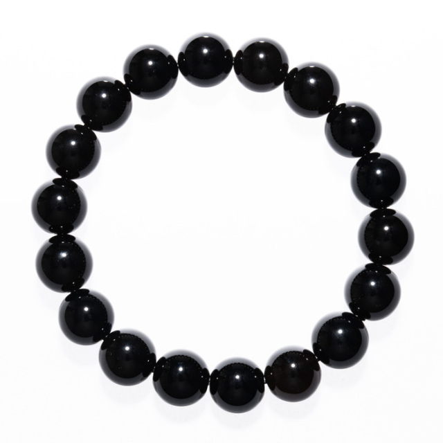 ブレスレット 黒水晶（モリオン） （中国 山東省産） 11.5mm 18玉 （アソート） No.14