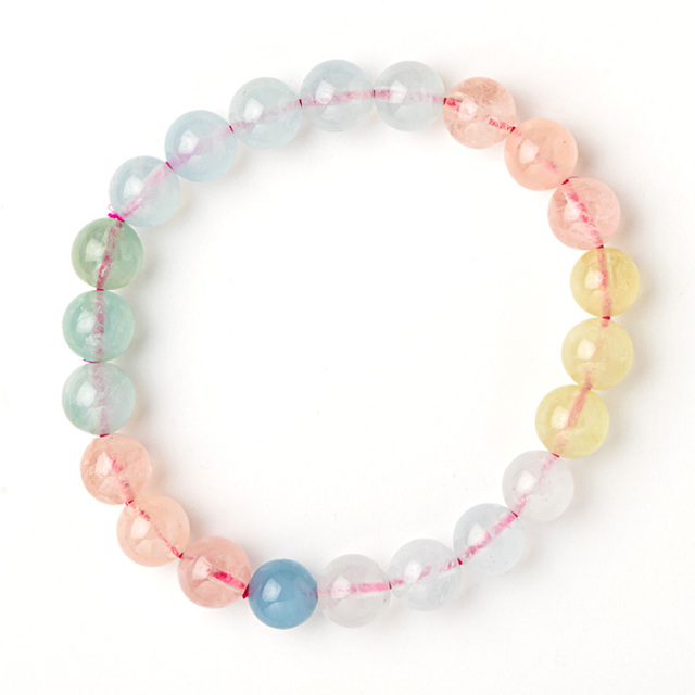 ミックスベリル のブレスレット ミックスベリル ブレスレット 約8mm ストレート - 数珠/パワーストーン