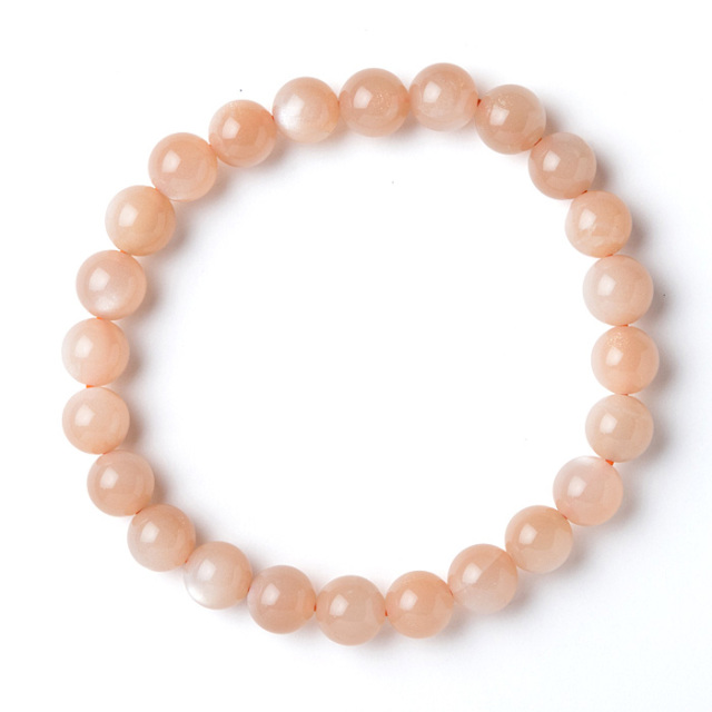 ブレスレット ピンクムーンストーン （タンザニア産） 7.5mm 24玉