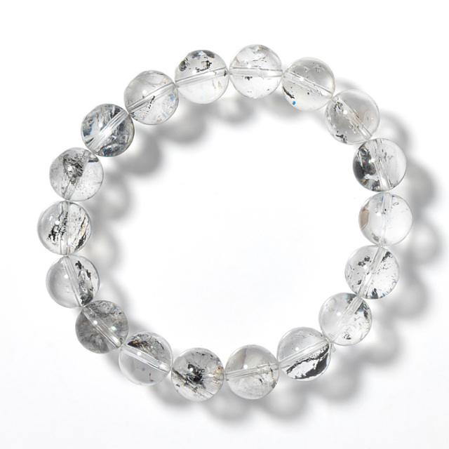 ブレスレット ヒマラヤ水晶 （エレスチャル） 天然タール入り 11.5mm