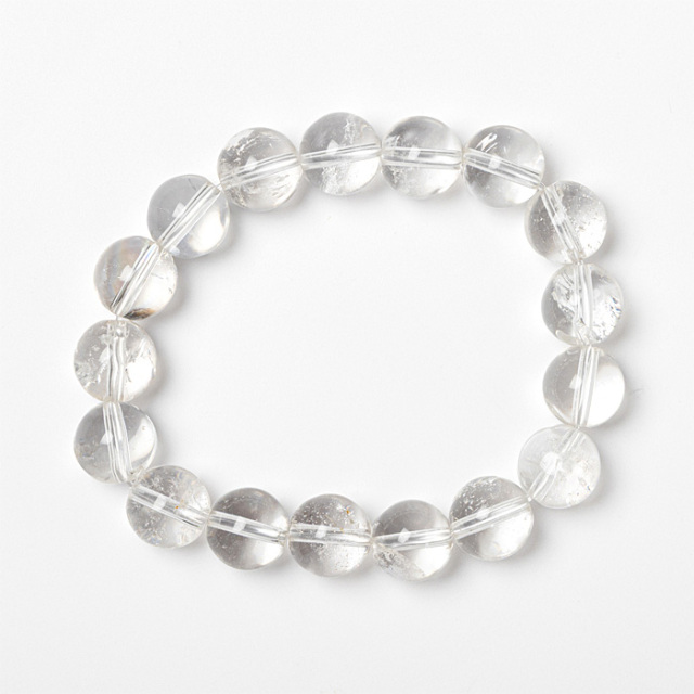 ブレスレット 天然水晶 （ヒマラヤ パールヴァティー産） 12mm 17玉 （アソート） No.1