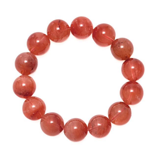 ブレスレット ラビットヘアールチルクォーツ （マダガスカル産） 16mm 14玉 No.14