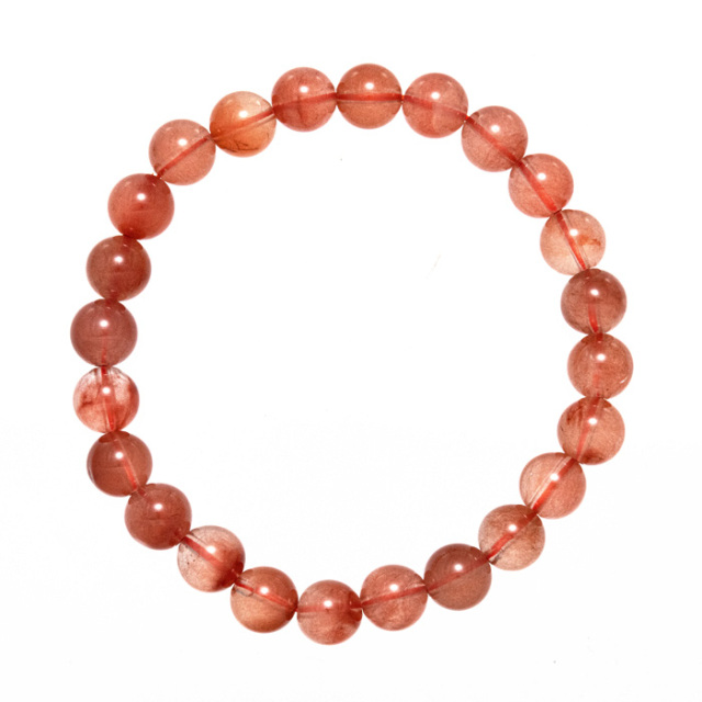 ブレスレット ラビットヘアールチルクォーツ （マダガスカル産） 7.5mm 24玉 No.6