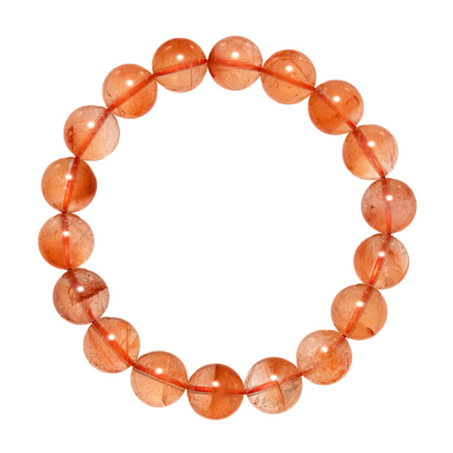 ブレスレット ラビットヘアールチルクォーツ （マダガスカル産） 11mm 18玉 No.9