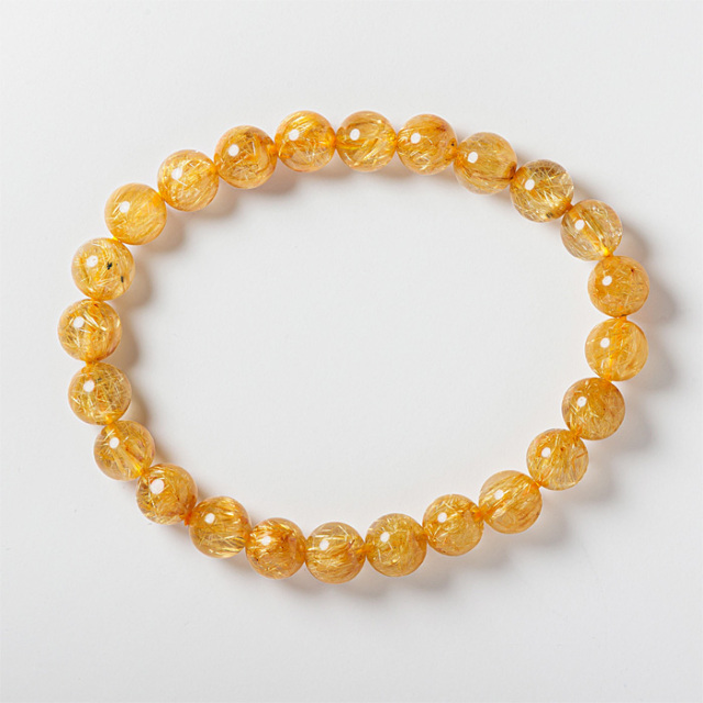 【天然石大セール 20%off】ブレスレット ルチルクォーツ SA （ブラジル産） 8mm 24玉 No.133