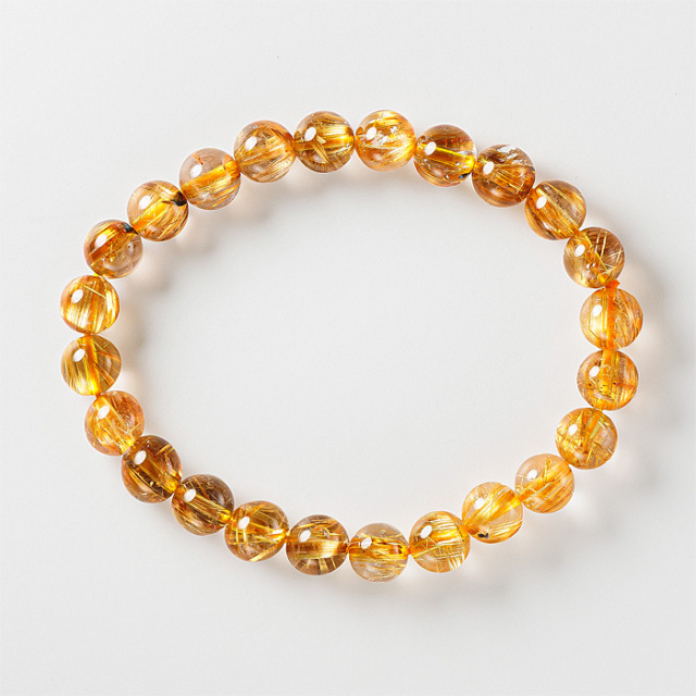 ブレスレット ルチルクォーツ SA （ブラジル産） 8mm 24玉 No.134