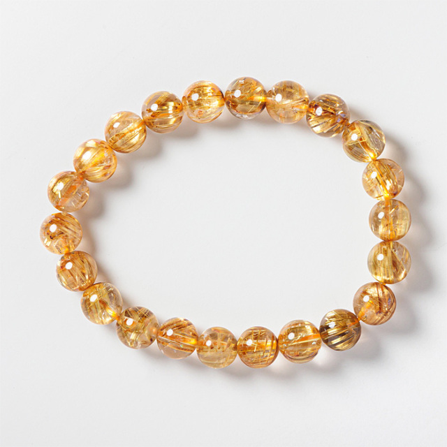 ブレスレット ルチルクォーツ SA （ブラジル産） 8.5mm 22玉 No.135