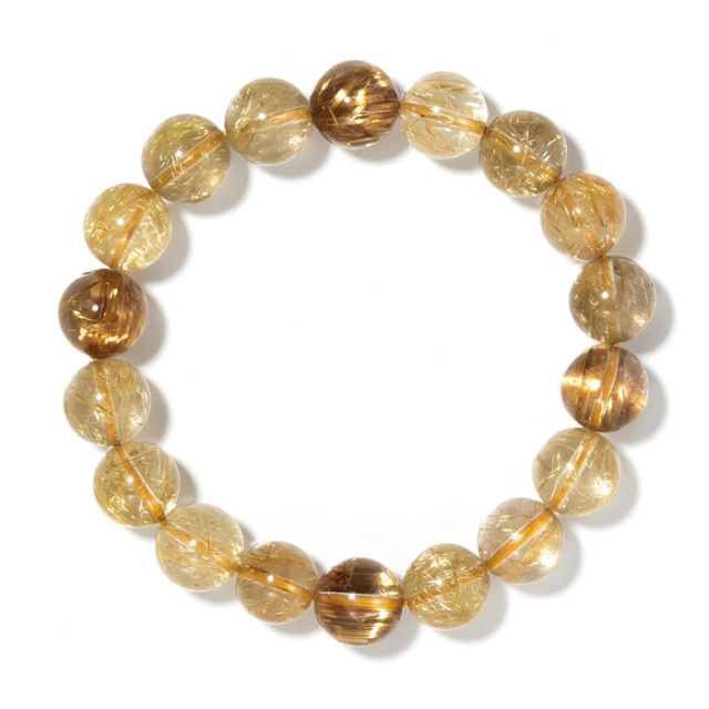 ブレスレット ルチルクォーツ 11.5mm 18玉 No.143