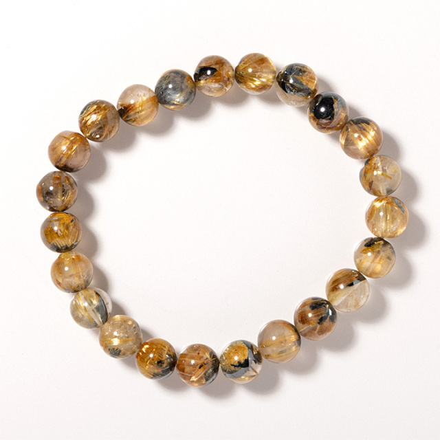 ブレスレット 太陽ルチルクォーツ 8.5mm 23玉 No.147