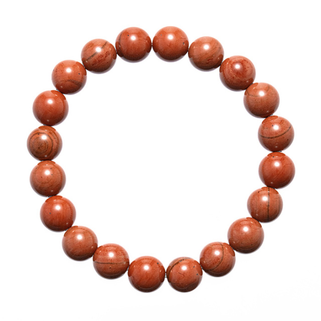 ブレスレット 佐渡赤玉石 （新潟県産） 10mm 20玉 No.25 《証明書付》