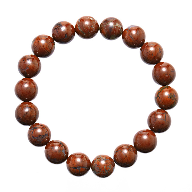 ブレスレット 佐渡赤玉石 （新潟県産） 12mm 18玉 No.29 《証明書付》