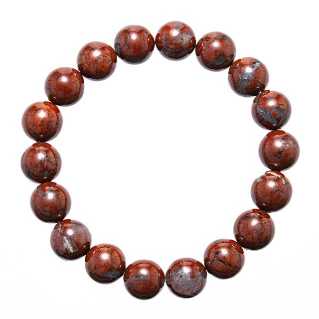 ブレスレット 佐渡赤玉石 （新潟県産） 12mm 18玉 No.30 《証明書付