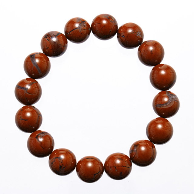 ブレスレット 佐渡赤玉石 （新潟県産） 13mm 16玉 No.33 《証明書付》