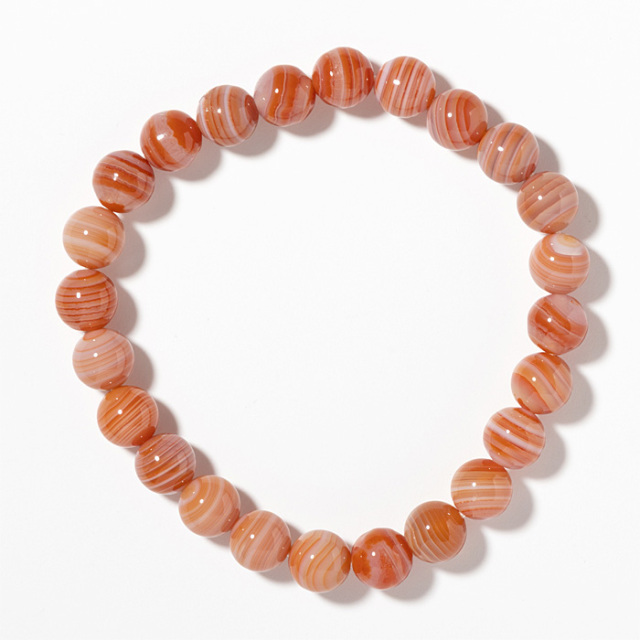 ブレスレット サードオニキス 8mm 24玉 （ブラジル産） （山梨研磨