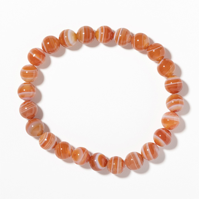 ブレスレット サードオニキス 8mm 24玉 （ブラジル産） （山梨研磨