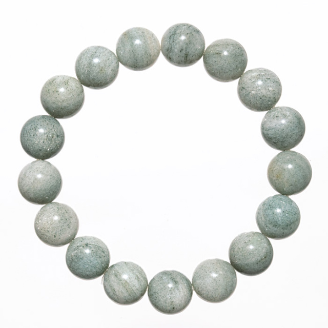 ブレスレット ソロモナイトクロライトインクォーツ （徳島県産） 12mm 17玉 No.5 《証明書付》