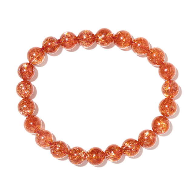 ブレスレット サンストーン EX （タンザニア産） 8mm 23玉 No.45