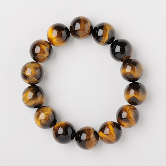 ブレスレット タイガーアイ （虎目石） AA （南アフリカ産） 16mm 14玉 No.11