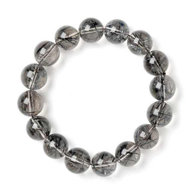 ブレスレット トルマリンインクォーツ AAA （ブラジル産） 13mm 16玉 No.1