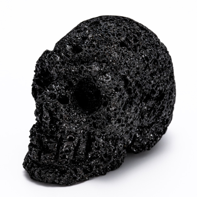 彫刻 スカル （髑髏） （溶岩） No.86