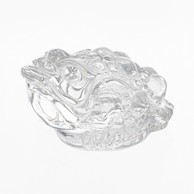 水晶彫刻 銭蛙（三本足の蛙） （レムリアンシードクリスタル／ブラジル産） No.119