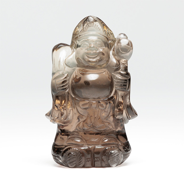 水晶彫刻 大黒様 （スモーキークォーツ） No.90