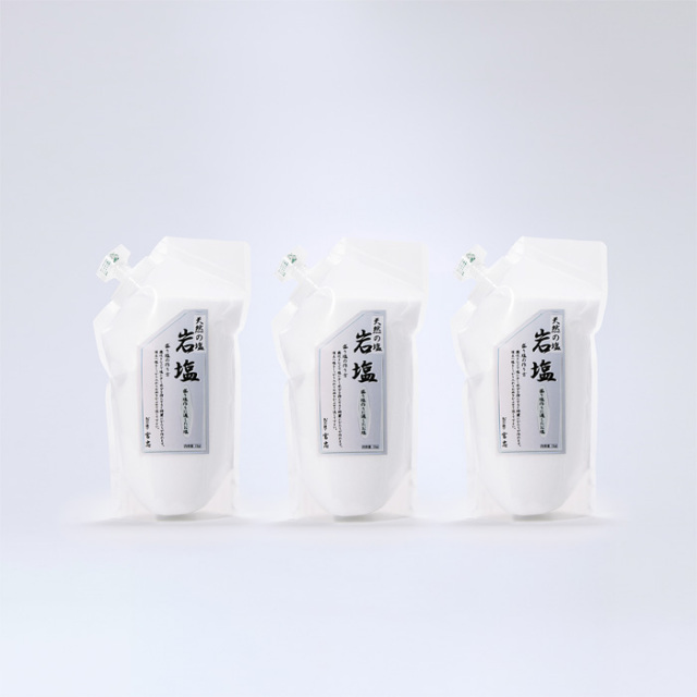 【送料無料】風水 盛り塩 岩塩パック1kg×3パックセット