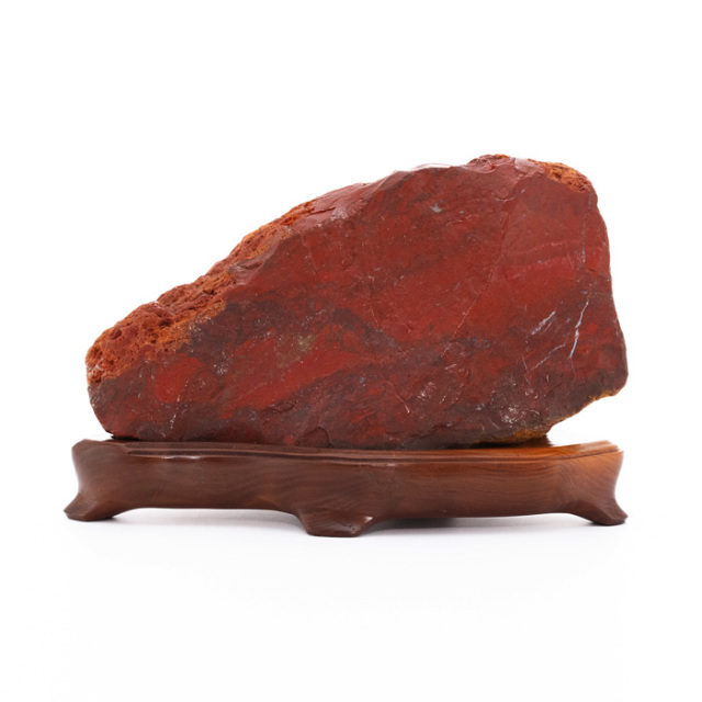 佐渡　赤石 赤玉 佐渡赤玉石(木製台座付き)