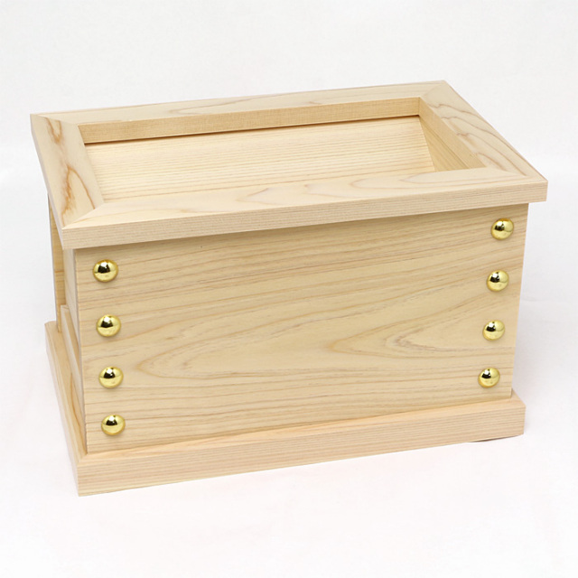 特注品 開運お賽銭箱（桧）中の見えない格子(縦仕様)型　トシ君 小型賽銭箱 桧 1尺 | 高級神棚・神具の通販なら伊勢宮忠