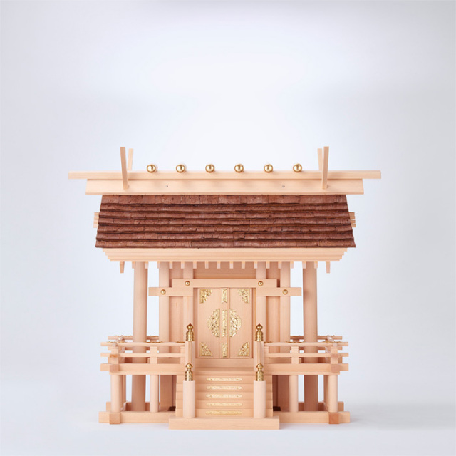 神棚 桧皮葺一社宮 中〈H-2〉 | 高級神棚・神具の通販なら伊勢宮忠
