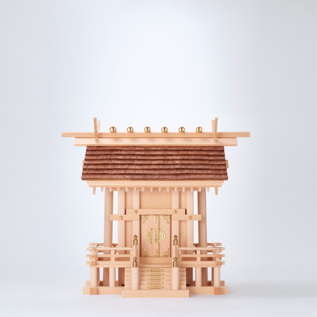 自家製の檜の棚 神棚 桧皮葺一社宮 小〈H-3〉 | 高級神棚・神具の通販なら伊勢宮