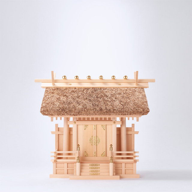 茅葺神棚 神棚 茅葺一社宮 C型 中 袖付〈K-11〉 | 高級神棚・神具の通販なら伊勢