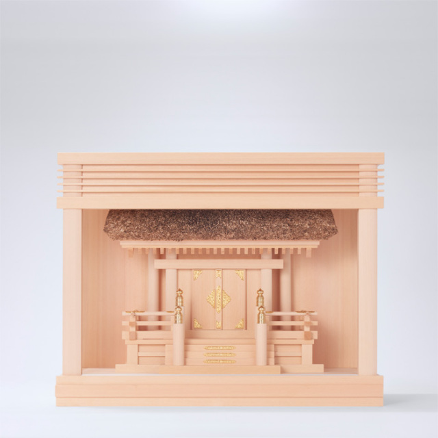 神棚 箱組一社宮 茅葺 中〈K-16〉