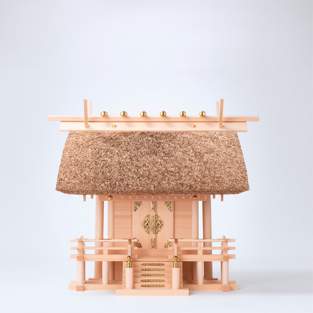 茅葺神棚 伊勢神宮 茅葺一社宮 国民神殿 神棚 茅葺一社宮 国民神殿型 中〈K-2〉 | 高級神棚・神具の通販