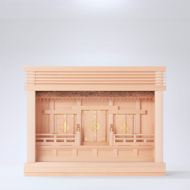 神棚 箱組三社宮 茅葺 A型 中〈K-26〉