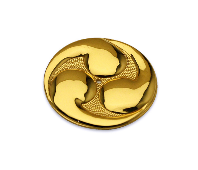 左三つ巴紋金具 本金鍍金 腰無し 8分 | 高級神棚・神具の通販なら伊勢