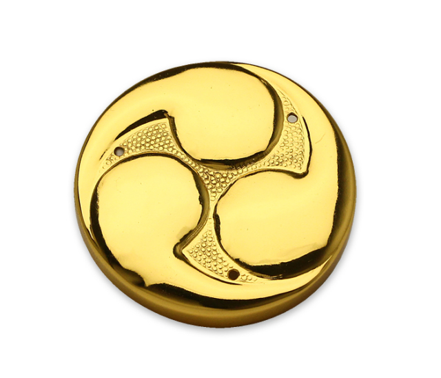 左三つ巴紋金具 本金鍍金 腰付 2寸 | 高級神棚・神具の通販なら伊勢宮