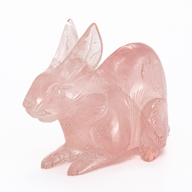 【1941】九尾彫り置物 ローズクォーツ 1941】九尾彫り置物 ローズクォーツ