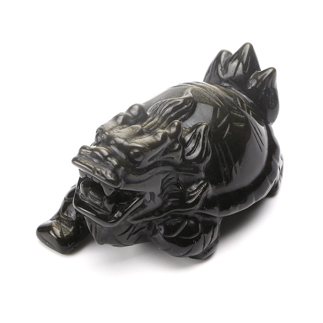 彫刻 龍亀(ロングイ) (ゴールデンオブシディアン) (アソート) No 彫刻 龍亀(ロングイ) (ゴールデンオブシディアン) (アソート) No