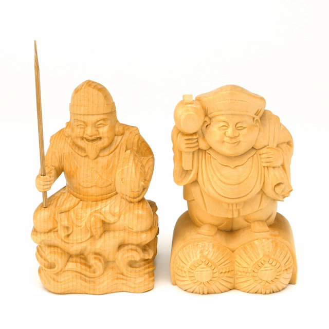 木彫二福神像(大黒天・恵比寿) 木彫二福神像(大黒天・恵比寿)
